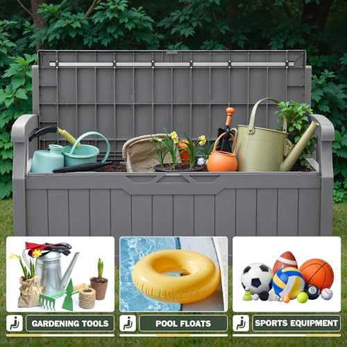 Flamaker 80 Gallon Storage Bench, Deck Box with Seat Waterproof All-Weather - Image 5