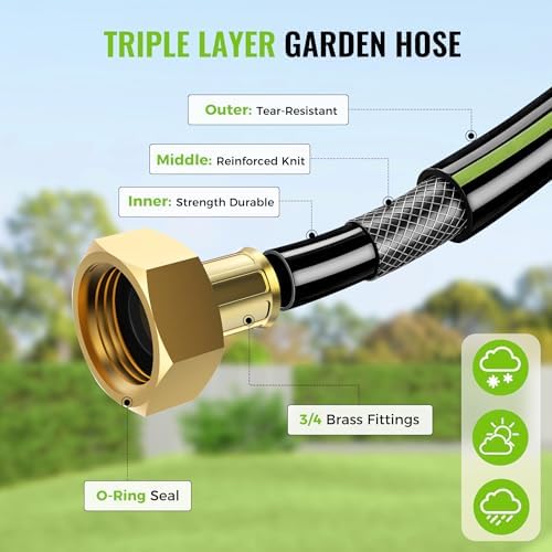 100ft Retractable Garden Hose Reel 1/2" with 10-Function Nozzle - Image 7