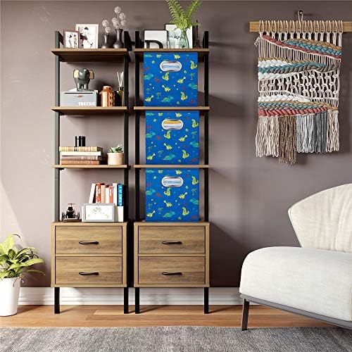 Dinosaur Fabric Storage Cubes Bins Kids 13x13x 13 in Navy Blue Storage Cubes Inserts Foldable Cloth Storage Boxes Collapsible Storage Baskets Drawer for Cube Organizer ,QY-SC06-6 - Image 6