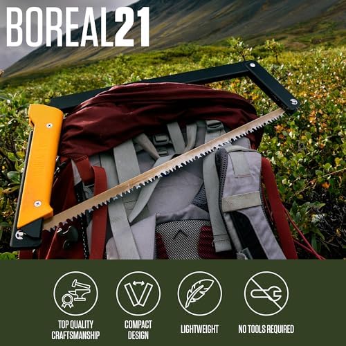 AGAWA - BOREAL21 Tripper Kit - Includes 21" Folding Saw, Nylon Carrying Case, 21" All-Purpose & 21" Aggressive Blade - For Camping, Hiking & Survival Gear (Black Frame/Yellow Handle) - Image 2