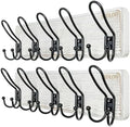 SKOLOO Sturdy Coat Rack Wall Mount with 5 Triple Hangers - Ideal for Heavy Bags, Jackets, and Coats - No Assembly Required - Durable Iron Design - Perfect for Porche, Mudroom, and Entrance, Pack of 2 by SKOLOO