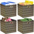 Posprica 11x11x11 Foldable Fabric Storage Cube Organizer Bins Cubby Baskets by Posprica
