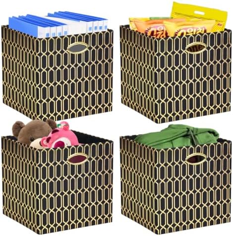 Posprica 11x11x11 Foldable Fabric Storage Cube Organizer Bins Cubby Baskets by Posprica