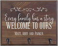 Rooms Organized Personalized Every Family Has A Story Wall Mounted Coat, Hat, Key, Pet Leash Collar Rack New Home Housewarming Gifts 3 Hooks 15" w x 12" h 4.25" deep (Every Family) by Unknown