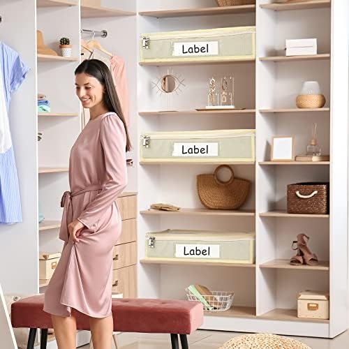 Panelee 6 Pcs 14x12x3'' Sweater Storage Bag with Easy Gliding Zipper, Beige - Image 6
