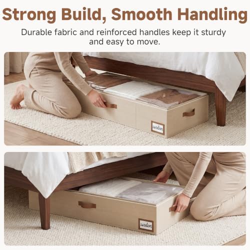 StorageWorks 7 Inch Low Profile Under Bed Storage Containers with Clear Lid - Image 4