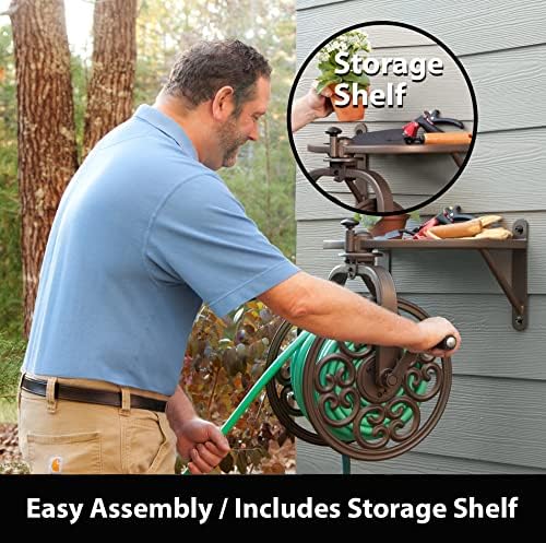 Liberty Garden 710 Navigator Rotating Garden Hose Reel, Holds 125-Feet of 5/8-Inch Hose - Bronze - Image 4