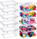 SiliFine 10 Pcs Clear Plastic Storage Bins with Lids Stackable for Toys by SiliFine