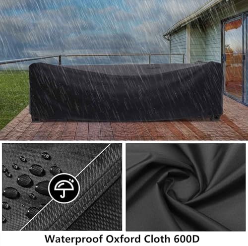 Outdoor Patio Furniture Covers Waterproof 104" L x 64" W x 40" H Rectangular Outdoor Table and Chair Set Cover 600D Wind Dust Proof Anti-UV Durable Patio Sectional Couch Cover 260x160x100cm - Image 4
