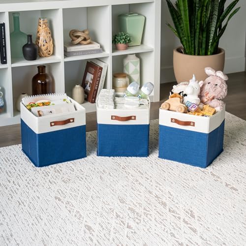 OrganiHaus 11x11 Cube Storage Bins, Set of 4 - Fabric Storage Cubes - Image 4