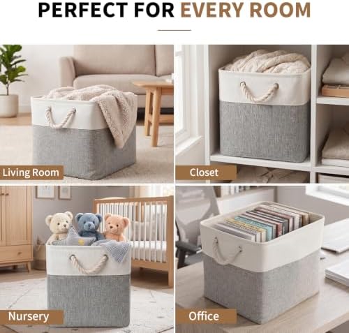 13×15×13 Inch Foldable Fabric Storage Basket with Handles - Image 6