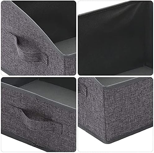 TENABORT 6 Pack Trapezoid Large Foldable Closet Storage Bins with Handle, Fabric Storage Organizer Cube Colth Containers Linen Box Shelf Baskets for Clothes Clothing Shelves Wardrobe - Image 4