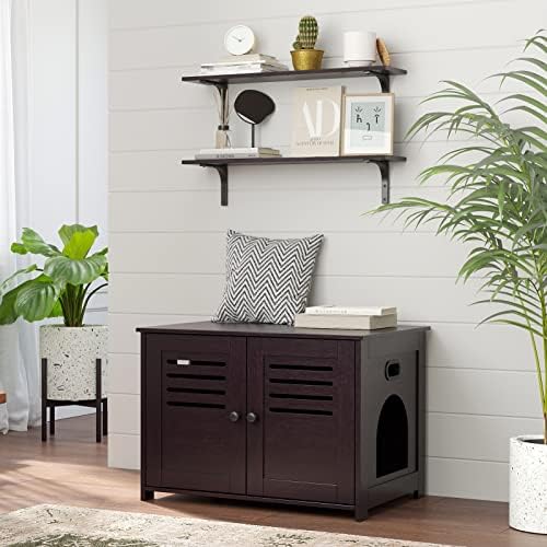 DINZI LVJ Long Wall Shelves, 31.5Inch Wooden Wall Mounted Shelves, Set of 2 - Image 5