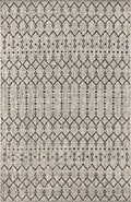Eyely Moroccan Woven Area Rug 6X9 Light Gray/Black, Indoor Outdoor Rug by eyely
