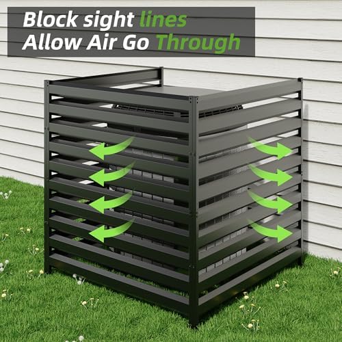 42” H x 38” W Air Conditioner Fence 2 Panels, Metal Privacy Fence Panels, Pool Equipment Enclosure, Trash Can Screens Fence Kit for Outside, Backyard, Patio, Garden(Black) - Image 4