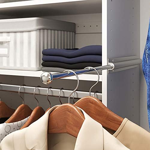 Easy Track RA1204-CH 12 Inch Easily Accessible Metal Sliding Wardrobe Closet Organizer Rod with Installation Hardware Included, Chrome - Image 6