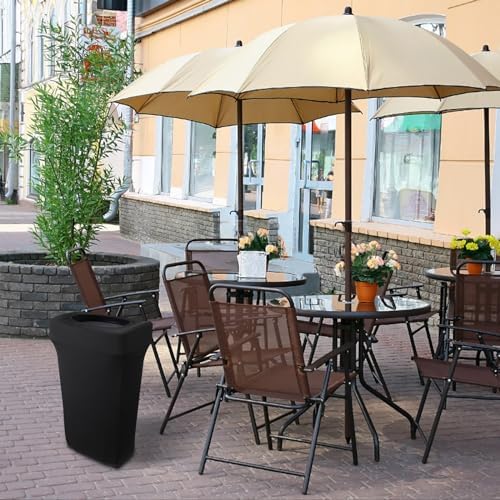 BSTKEY 23 Gallon Stretch Spandex Trash Can Cover, 8 Pack Outdoor Fitted Waste Container Cover Rectangular Garbage Can Covers for Wedding Party Commercial Fundraiser Decor, Without Trash Can (Black) - Image 7