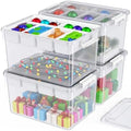 160Qt Plastic Storage Bins with Lids, Clear Latching Organizers Boxes with Removable Trays, Large Portable Storage Containers, for Holiday Ornaments, Home Organization, 4Pack by HOMETUK