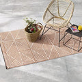 Fab Habitat Outdoor Rug - Waterproof, Fade Resistant, Crease-Free - Premium Recycled Plastic - Modern Geometric - Porch, Deck, Balcony, Mudroom, Laundry Room, Patio - Tokyo - Burnt Orange - 3 x 5 ft by FabHabitat