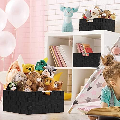 Sorbus Baskets for Organizing, 7-Piece Hand-Woven Storage Set (Black) - Image 4