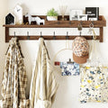 AMBIRD Coat Rack Wall Mount, 35 inch Large Wall Hooks with Shelf, Entryway Shelf with 7 Dual Coat Hooks 4 Key Hooks Mail Organizer, Wooden Coat Hanger and Key Holder Wall Mount by AMBIRD