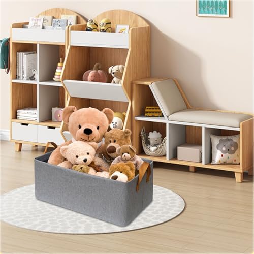 SNWDN 6 Pack Closet Cloth Storage Bins with Handles（ Gray 15''L x 10.2''W x 8.2''H） - Image 7