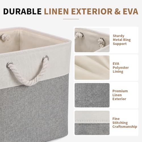 13×15×13 Inch Foldable Fabric Storage Basket with Handles - Image 3