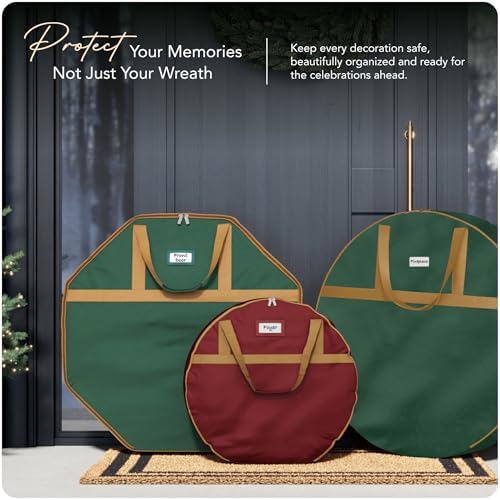 Covermates Wreath Storage Bag, 36" Diameter x 8" H, Red - Image 2
