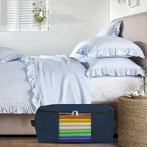 Covers & All Storage Bags, 90 litres Large size Space Saver bags Heavy Duty Storage Organizer Multipurpose, 12 Oz Waterproof UV-Resistant & Tear-Proof (Pack of 10, Blue) - Image 7