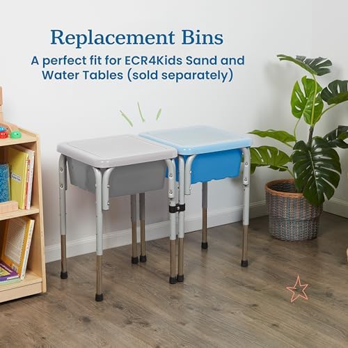 ECR4Kids Stackable Square Bins with Non-Snap Lids, Multipurpose Organization, Grey, 2-Pack - Image 5