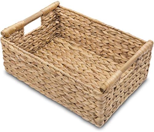 VATIMA Hyacinth Large Wicker Basket 15.5x10.8x6.2" by VATIMA