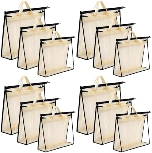 12 Pack Clear Handbag Storage Organizer, 4 Assorted Sizes by CLRBEATTY