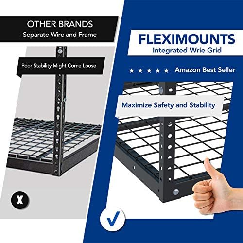 FLEXIMOUNTS 4x6 Overhead Garage Ceiling Storage Rack, 2 Pack, Black - Image 4