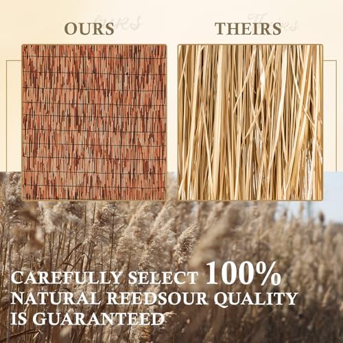 Brown 5FT X16.4FT Reed Fencing Roll Bamboo Privacy Fence Screen - Image 5
