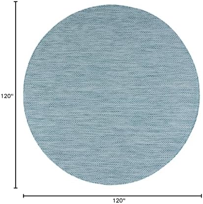 SAFAVIEH Courtyard Outdoor Round Rug 10', Aqua & Grey CY8521-37121 - Image 2