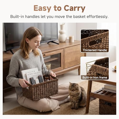 StorageWorks Rectangular Wicker Storage Baskets for Organizing, 2-Pack - Image 4