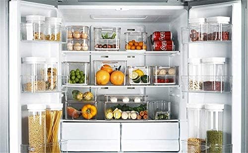 SANNO Freezer Containers Food Storage Containers Fridge Containers Plastic Organization Storage Bin for Fridge, Freezer, Pantry, Kitchen- Organizer for Fruit, Yogurt, Snacks, Pasta, set of 2 - Image 7