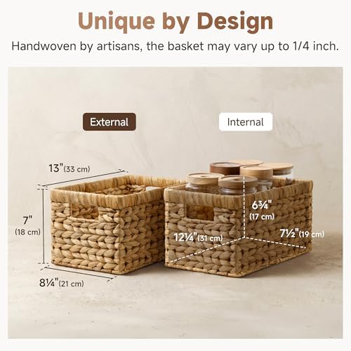StorageWorks Wicker Baskets, Wicker Storage Baskets for Shelves, 2-Pack - Image 3