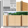 4-Pack 5FT U-Shaped Metal Fence Posts (H: 56.7″), No-Dig Hard Surface Mount for Privacy Fences, Garden, AC Units, Pool Equipment, and Trash Can Enclosures Matte Black by Unknown