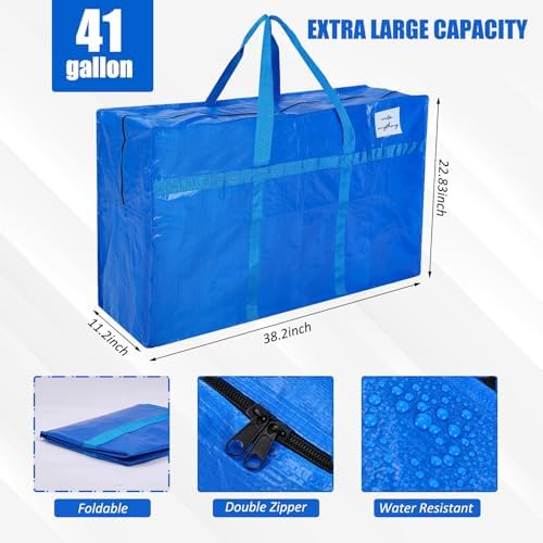 Windyun 4 Pack 41 Gallon Extra Large Moving Bags XXL Heavy Duty Storage Bag - Image 2