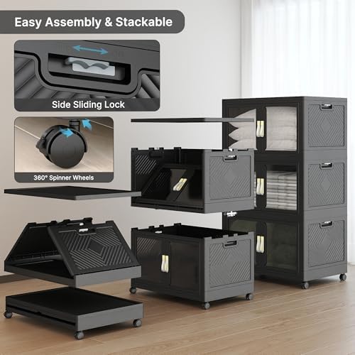 UAMFURI Stackable Storage Bins with Lids, 480QT Extra Large Storage Cabinet - Image 4