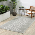 Fab Habitat Aztec Outdoor Rug - Waterproof, Fade Resistant, Crease-Free - Premium Recycled Plastic - Striped - Patio, Porch, Deck, Balcony - Ojai - Beige - 5 x 8 ft by FabHabitat