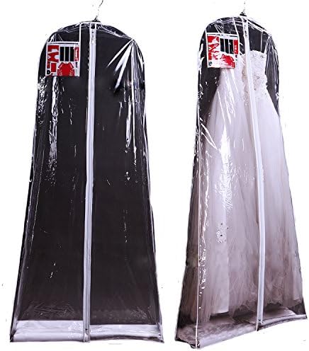AliceHouse Large&X-Large Clear Breathable Wedding Gown Dress Garment Bag Hanging and Carrying Portable Cover Bags Set of 5 FCZ14 by Unknown