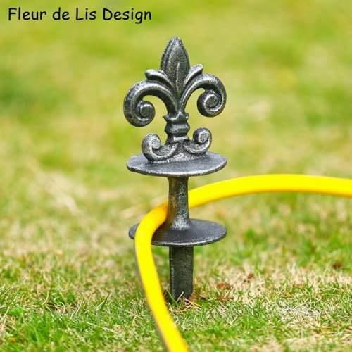 3 Pcs Decorative Hose Guide Stakes with Fleur de Lis Design - Image 2