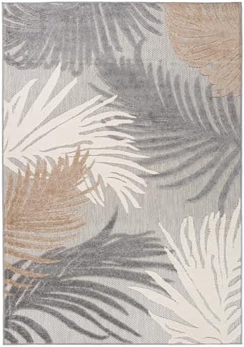 Rugshop Lucca Contemporary Floral Indoor/Outdoor Area Rug 5' x 7' Gray by Rugshop