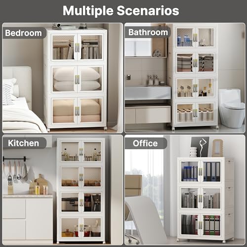 UAMFURI Stackable Storage Bins with Lids, 720QT Extra Large Storage Cabinet - Image 4