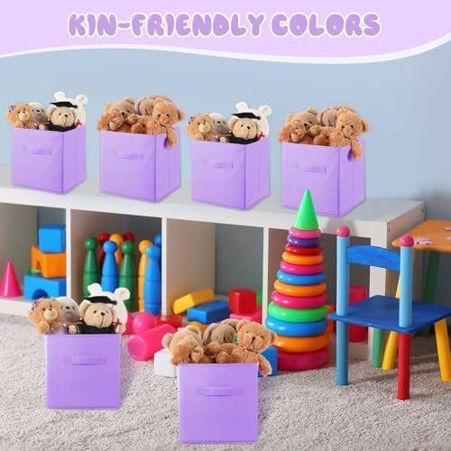 Yinder 12 Pcs Cube Storage Bin Light Purple 10.5''x10.5''x11'' Storage Bin - Image 4