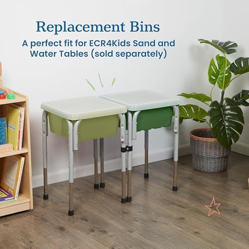 ECR4Kids Stackable Square Bins with Non-Snap Lids, Multipurpose Organization, Hunter Green, 2-Pack - Image 5