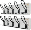 SKOLOO Durable Wall Coat Rack with 5 Double Hooks - Heavy-Duty Iron, No Assembly Required, Ideal for Family Entrances, Mudrooms, Classrooms & Hallways - Scratch/Chip Resistant Finish, White, Pack of 2 by SKOLOO