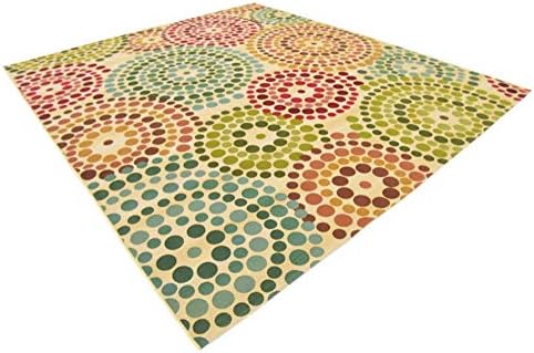 Unique Loom Outdoor Modern Collection Area Rug - Spark (10' x 12' 2" Rectangle, Beige/ Burgundy) - Image 3